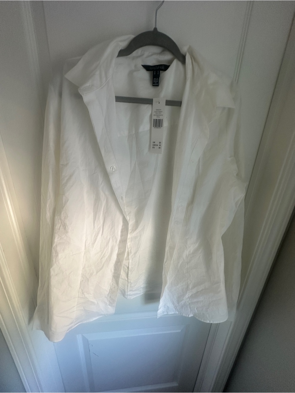 White Women's Button-Front Shirt